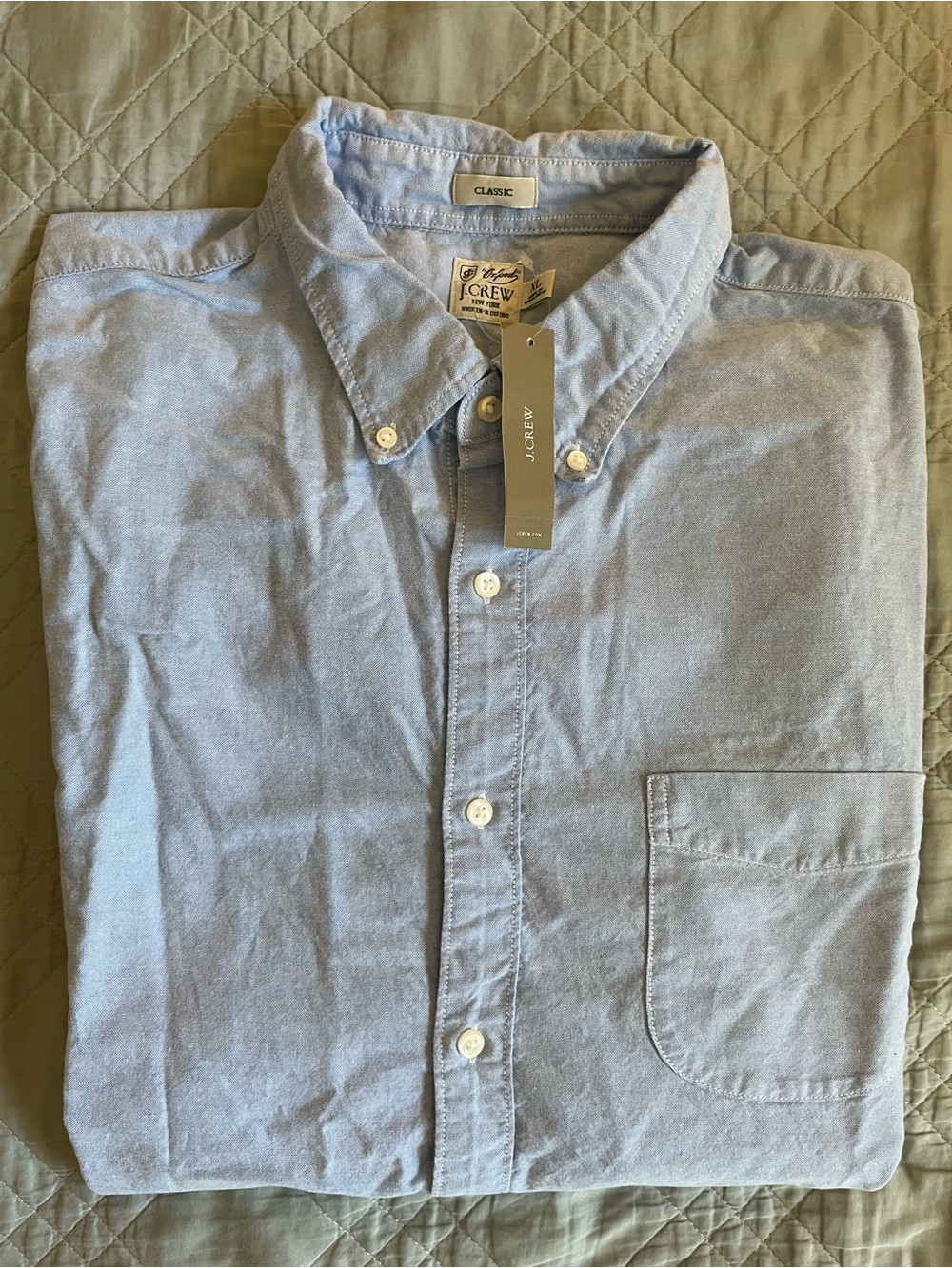 J. CREW Classic Broken-in organic cotton oxford shirt in Blue Size XL $98 BE996 - Picture 5 of 8